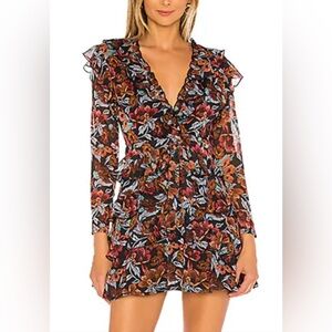 Revolve Majorelle Magdelina Mini Dress Floral Long Sleeves Womens Small